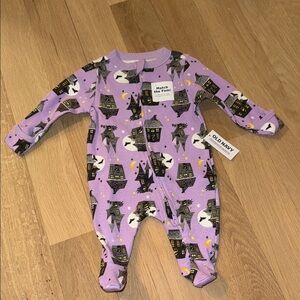 Lavender Kids Footie with Fun Print